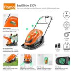 EasiGlide 330 V Hover Collect Lawn Mower – 1700 W Motor, 33 cm Cutting Width, 20 Litre Grass Box, Folds Flat, 10 m Cable Length, Orange and Grey - Image 2