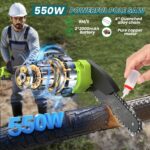 Pole Hedge Trimmer & Chainsaw Set, 2 * 4.0Ah Battery Rechargeable 7.05Ft Extension Pole 550W Pure Copper Motor 0-135° Adjust Angle Long Reach Trimmer Pruning Branch for… - Image 8