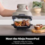 CRISPi Portable Air Fryer, 3.8L, 4-in-1: Air Fry, Roast, Keep Warm, Recrisp, Space Saving Compact Design, 2x Removable Glass Containers & Lids, 1700W, Stone FN101UKST - Image 3