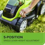 40V Cordless Lawnmower for Lawns up to 400m², 35cm Cutting Width, 40L Bag PLUS Two 40V 2Ah Batteries & One Charger, 3 Year Guarantee-G40LM35K2X, Green - Image 6
