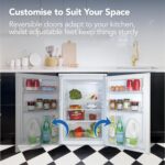 IG255W Freestanding Under Counter Larder Fridge with 2 Adjustable Glass Shelves, 1 Salad Drawer with Shelf On Top, Reversible Door, 131 Litre Capacity, 55 cm Wide, White - Image 8