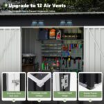 UDPATIO Metal Shed 8×4 FT, Outdoor Garden Storage, Waterproof Metal Shed for Firewood, Garbage Can, Tool, Lawnmower, Bike Shed, Galvanized Steel with Lockable Door for Backyard,… - Image 7