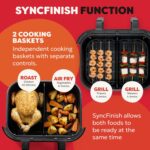 Pot – Versazone Dual Black Air Fryer – Large 8.5L, Family Size – Single Double Basket with Divider – 8 in 1 – Food Dehydrate, Grill, Bake, Roast, Reheat, Non-Stick, Easy… - Image 7