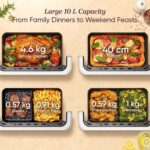 Dual Air Fryer, 10L Flexible Capacity, Dual Blaze Heating for Fast and Even Results, Single & Double Zone Airfryer cooking for Whole Meals, Smart Twinfry, Energy-Saving - Image 5