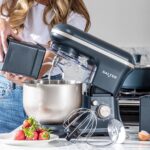 Salter Marino Baking Stand Mixer – 6 Speed Kitchen Mixer With Pulse, 5L Stainless Steel Mixing Bowl, Removable Splash Guard, Whisk, Dough and Beater Attachment, 1200W, Blue/Grey - Image 4