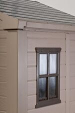 Keter Factor Outdoor Apex Double Door Garden Storage Shed 6 x 6ft Beige Brown Wood effect | Fade Free | All Weather Resistant | Safe and Secure | Zero Maintenance | 15 year… - Image 3
