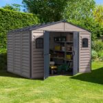 WoodBridge II PLUS 10.5 x 8 (8.02 m2) Plastic Garden Shed with Metal Foundation Kit and 2 Fixed Window, Strong Metal Roof Structure and Maintenance-Free Storage Shed,… - Image 5