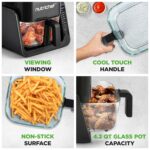 Air Fryer and Grill, 4 Litre Airfryer, 7 in 1, Preset Cook Modes, Transparent Fry Bowl, Cook Shrimp, Steak, Fries, 4L Glass Air Fryer and 1.2L Grill, Black - Image 7