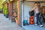 380R Electric Rotary Lawn Mower – 38 cm Cutting Width, 45 Litre Grass Box, Close Edge Cutting, Rear Roller, Central Height Adjust, Space Saving Storage Features - Image 9