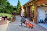 380R Electric Rotary Lawn Mower – 38 cm Cutting Width, 45 Litre Grass Box, Close Edge Cutting, Rear Roller, Central Height Adjust, Space Saving Storage Features - Image 7