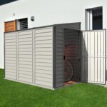 SideMate PLUS 4 x 8 (2.95 m2) Plastic Garden Shed with Metal Foundation Kit, Reversible Door, Strong Metal Roof Structure, Maintenance-Free Vinyl Shed – Dark Grey - Image 7