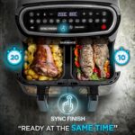 XXL Air Fryer AF34 BK 10L Digital Family Size Air Fryers Oil Free Triple Drawers 10in1 Dual Zone Extra Large AirFryer for Family Cooking with Dishwasher Safe Non-Stick… - Image 5