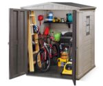 Keter Factor Outdoor Apex Double Door Garden Storage Shed 6 x 6ft Beige Brown Wood effect | Fade Free | All Weather Resistant | Safe and Secure | Zero Maintenance | 15 year… - Image 2