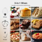 VonShef Black Stand Mixer 1000W – Electric Stand Mixers for Baking, 8 Speed Standing Food Mixer with Splash Guard, 4.5L Stainless Steel Mixing Bowl, Beater, Dough Hook & Balloon… - Image 3
