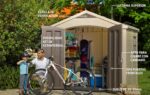 Keter Factor 8 x 6 ft Outdoor Storage Shed, Beige/Brown - Image 2