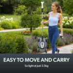 SLM50 Small Alloy Steel Lawnmower | Cordless Electric Lightweight Grab and Go | 2 Cutting Heights | 5200 RPM 10 Inch Width | 18 V | 30 mins Runtime, Grey/Green/White - Image 5