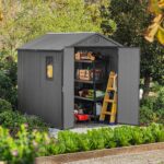 Keter Darwin Outdoor Apex Double Door Garden Storage Shed 6 x 8ft Grey Evotech+ Wood Look and Feel | Fade Free | All Weather Resistant | Safe and Secure | Zero Maintenance | 15… - Image 2