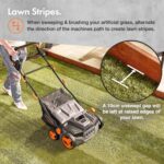 Artificial Grass Brush 1800W – Electric Lawn Sweeper Cleaner Machine, 45L Collection Bag, 12m Cable, 5 Adjustable Heights, 380mm Working Width, Foldable Handle - Image 2
