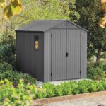 Keter Darwin Outdoor Apex Double Door Garden Storage Shed 6 x 8ft Grey Evotech+ Wood Look and Feel | Fade Free | All Weather Resistant | Safe and Secure | Zero Maintenance | 15… - Image 10
